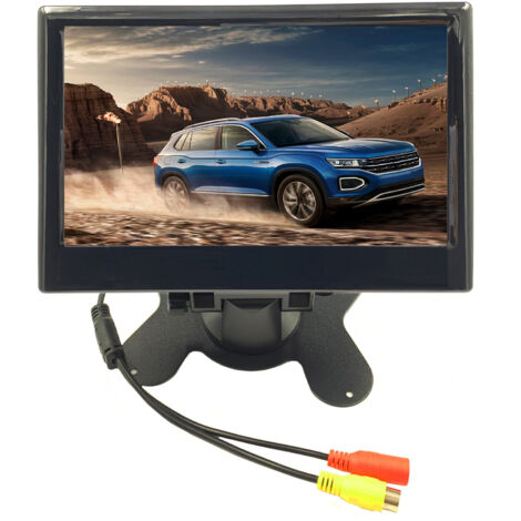 Eosnow 7in Auto -Umkehrmonitor 12 bis 24 V 170 Grad Weitwinkelfarbe LCD HD Zwei -Wege -Videoeingabe für LKW -Anhänger Van Fahrzeuge runde Lochkamera
