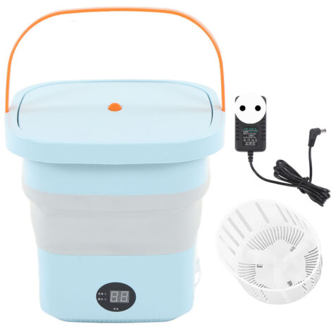 Tragbare Waschmaschine, 6-Liter-Mini-Eimerwaschmaschine, faltbare automatische Waschmaschine mit LCD-Bildschirm für Wohnung, Reisen, Camping, Wohnmobil, 100–240 V, blauer EU-Stecker (1/5)