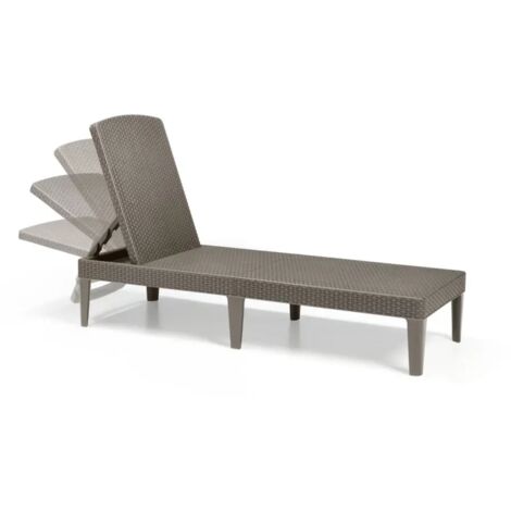 Lettino da Giardino Piscina in Resina Japur Sunlounger Cappuccino (1/10)