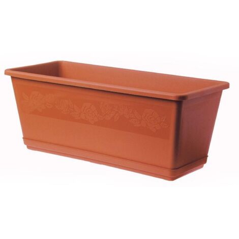 Balconella balconiera vaso da balcone marrone con riserva 60 cm bama