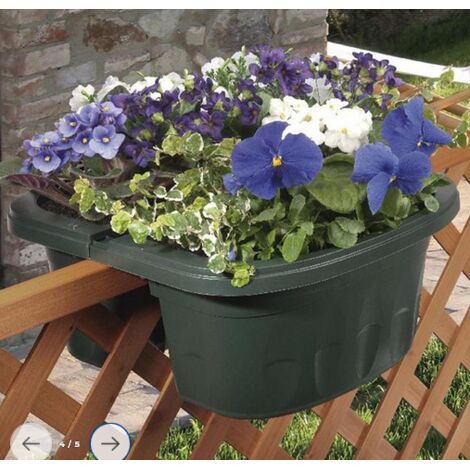Fioriera balconetta doppia 40x19,8x18,5h – Agganci regolabili da 3 a 13 cm – Riserva d'acqua interna – Resistente a sbalzi di temperatura – Bama (1/5)