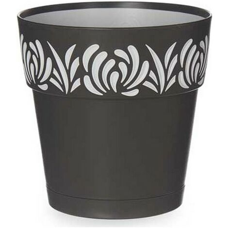 Vaso da Giardino Tondo Opera Gaia Grafite e Grigio 15 x 15 cm Stefanplast (1/2)