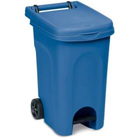 Pattumiera Bidone Immondizia con Ruote e Pedale Blu Capri 60 Litri (1/2)