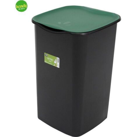 Bidone Pattumiera raccolta differenziata riciclo vetro 50 litri verde belli&forti (1/2)