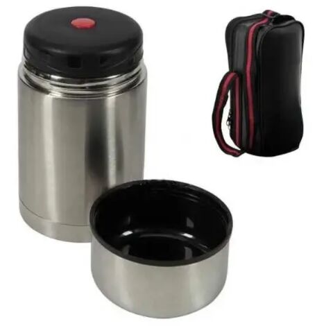 Portapranzo portavivande in acciaio inox con custodia 1 litro (1/2)