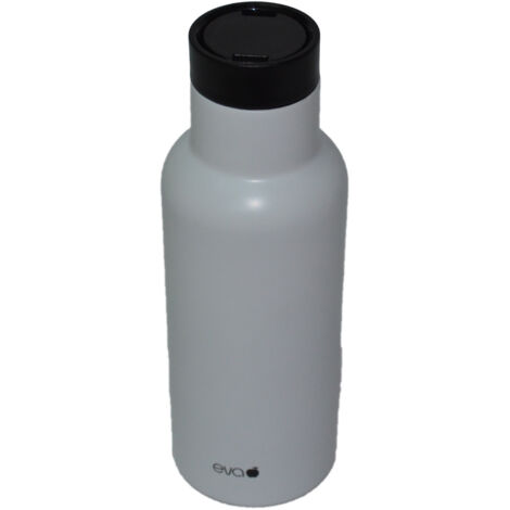 Borraccia in acciaio colorata 450 ml tappo automatico bianca (1/4)