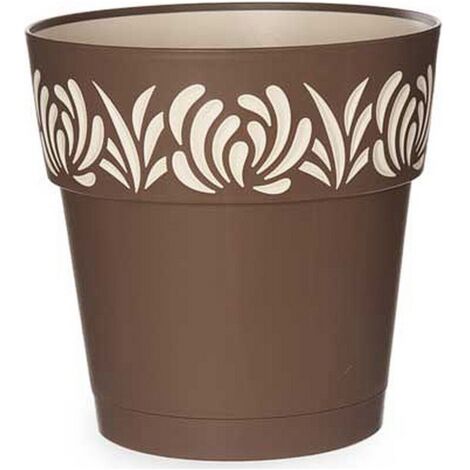 Vaso da Giardino Tondo Opera Gaia Tortora e Vanilla 25 x 25 cm Stefanplast (1/2)