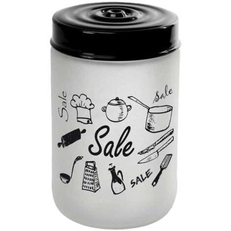 Barattolo da Cucina in Vetro Satinato Bianco Sale 660 cc 15 cm (1/2)