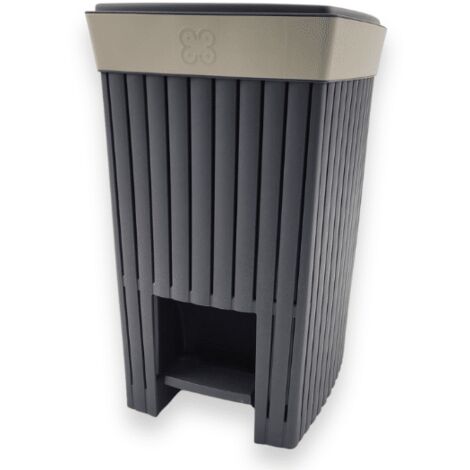Pattumiera Bidone con Pedale Doga in Plastica Riciclata Grigio Antracite 20 Litri (1/2)