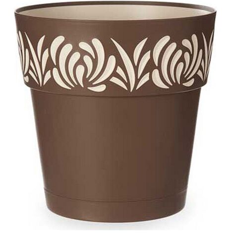 Vaso da Giardino Tondo Opera Gaia Tortora e Vanilla 30 x 29 cm Stefanplast (1/2)