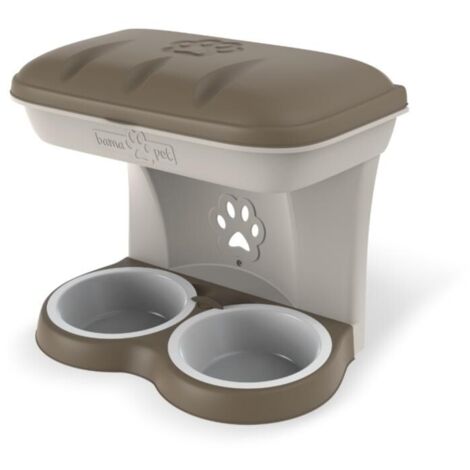 Stand con ciotole per cani Tortora appendibile Pet foot bama (1/5)