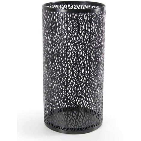 Portaombrelli Salvaspazio in Metallo Tondo Nero 24 x 48 cm (1/2)