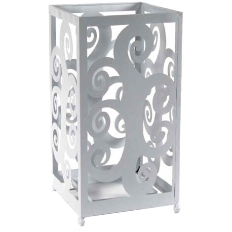 Portaombrelli in Ferro Quadrato Bianco 22 x 22 x 42 cm (1/2)