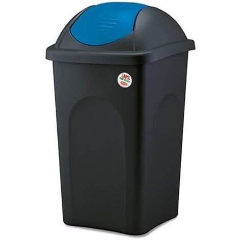 Stefanplast – Pattumiera basculante automatica 60L – Coperchio colorato – Corpo nero – Adatta per raccolta differenziata (1/10)