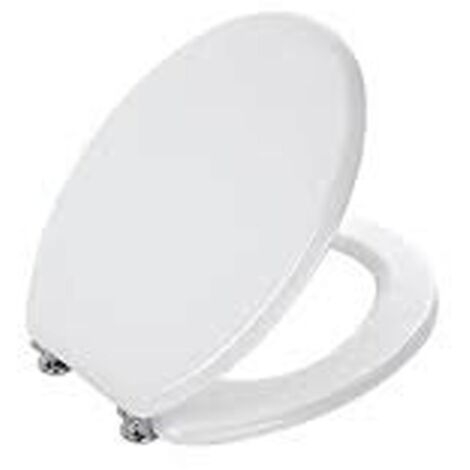 Copriwater Tavoletta WC Bagno in Legno Mdf Universale Bianco (1/6)
