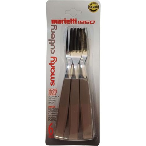Set 6 Pezzi Forchette da Tavola Smarty Tortora Marietti