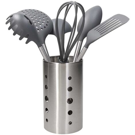 Set 6 Pezzi Utensili da Cucina in Nylon + Portautensili in Acciaio Inox Tognana (1/2)