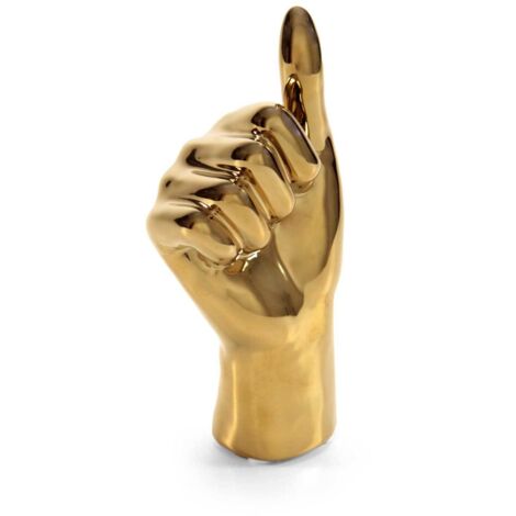 Decorazione Casa Scultura Mano Pollice OK Oro 10 x 6 x 19 cm (1/2)