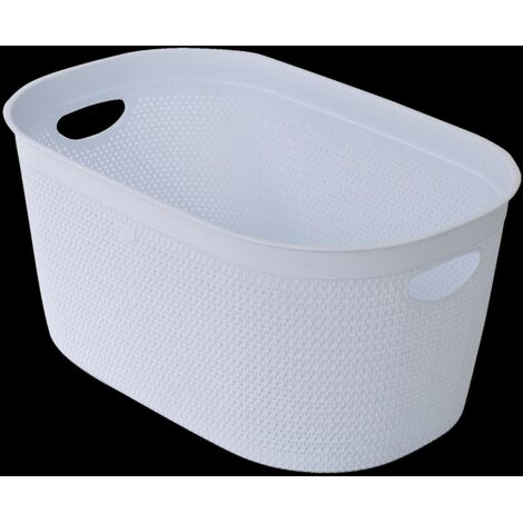Cestino Biancheria Portabiancheria intreccio bianco Belli&Forti 39 x 59 x 27 cm (1/3)