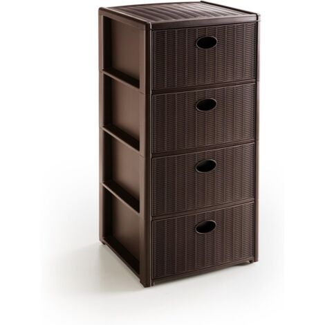 Cassettiera in Plastica elegance 4 cassetti moka Stefanplast (1/3)