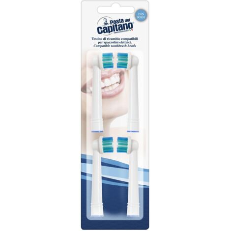 Set 4 Pezzi Testine Ricambio Spazzolino Elettrico Oral B Pasta del Capitano (1/2)