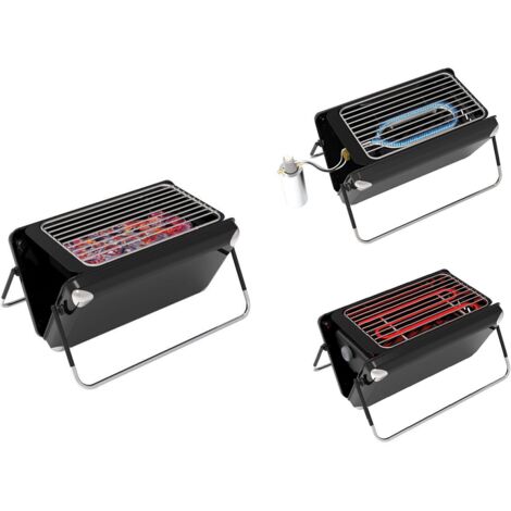 Bistecchiera Barbecue Elettrica Carbone Gas 3 in 1 in Acciaio 1800 Watt DCG (1/4)