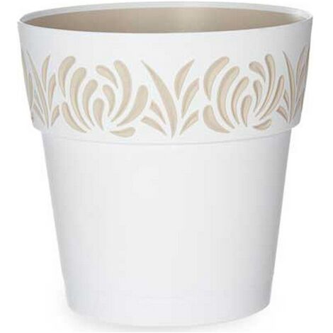 Vaso da Giardino Tondo Opera Gaia Bianco e Travertino 25 x 25 cm Stefanplast (1/2)