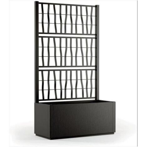 STEFANPLAST Fioriera Ethica rettangolare 80 cm con spalliera colore grafite per arredo giardino