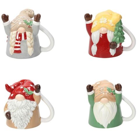1 Pezzo Tazza Tazzone Latte Natale UP & DOWN Gnomi 300 cc 4 Modelli (1/3)