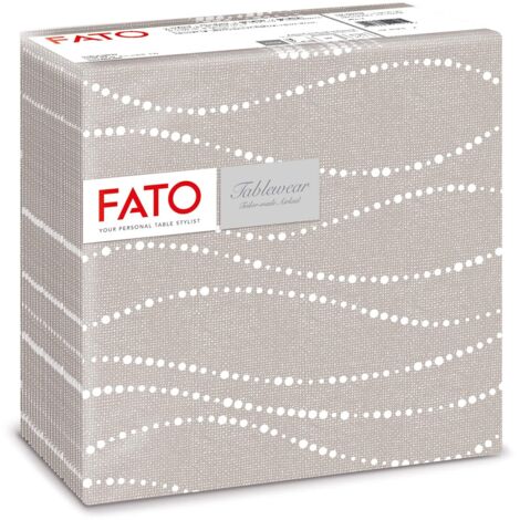 Set 50 Pezzi Tovaglioli da Tavola Carta Simil Tessuto Perle Tortora 40 x 40 cm (1/4)