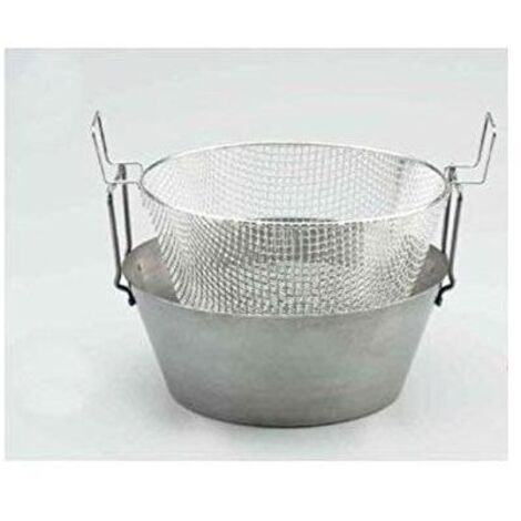 Friggitrice in Ferro Spazzolato con cestello in rete 42 cm