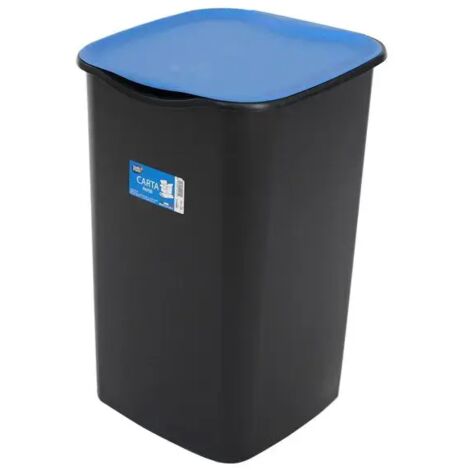 Pattumiera per raccolta differenziata blu/nero 50 litri – Plastica resistente – Dimensioni 53x37x36 cm – Facile da pulire e svuotare – Belli E Forti (1/5)