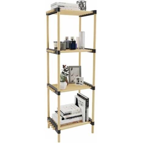 Scaffale in Legno Modulare con 4 Ripiani 107 x 40 x 28 cm (1/2)