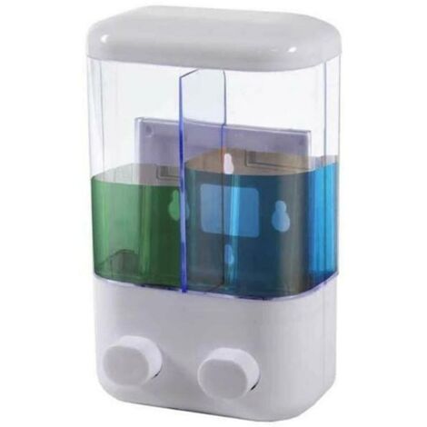 Dispenser sapone da parete doppio 1000 ml colore bianco (1/2)