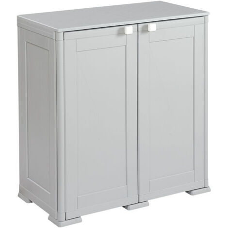 Mobile da Esterno o Interno in Resina Arianna Grigio 1 Ripiano 79 x 43 x 85,5 cm (1/2)