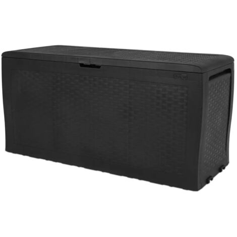 Keter – Baule da giardino con ruote – Resina grafite 270 lt – Dimensioni 116x44,7x57 cm – Compatto e resistente per attrezzi e oggetti vari (1/10)