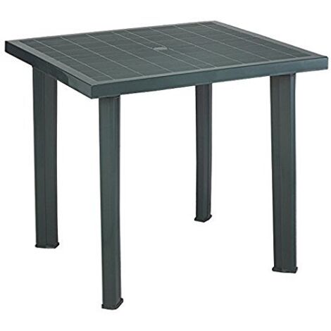 Progarden – Tavolo rettangolare da giardino in resina verde – Gambe dritte – 75x80xh.72 cm – Resistente agli agenti atmosferici (1/10)