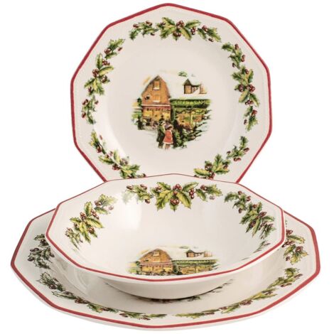Servizio di Piatti da Tavola Natalizio Holly Toys Churchill 18 Pezzi (1/5)