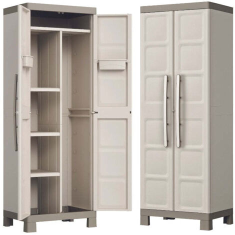 Mobile in Resina per Esterni Portascope Excellence Beige e Tortora 182 x 65 x 45 cm