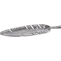 Foglia vassoio svuotatasche centrotavola decorazione in metallo 41 x 12 cm