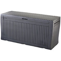 Baule Portaoggetti Multiuso Confy Grafite con Ruote 270 Litri 117 x 45 x 57 cm