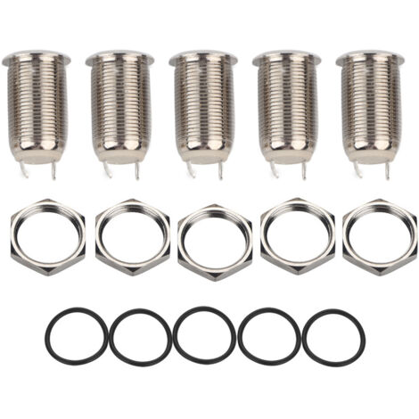 Lot de 5 interrupteurs poussoir métalliques 12mm - Étanches, 2A/36V - Pour panneaux de contrôle, machines, équipements automobiles (1/5)