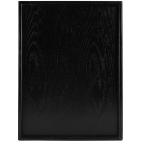 Plateau Rectangulaire en Bois Massif 40x30cm Style Épuré et Naturel pour Service de Thé/Café Plateau Repas et Snacks Élégant Finition Noire Haut de Gamme (1/5)