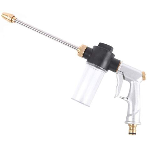 Pistolet de pulvérisation pour tuyau d'arrosage, buse à eau haute pression, pistolet à eau en mousse, distributeur de savon intégré pour lavage de voiture, douche pour animaux de compagnie, jardinage (1/5)