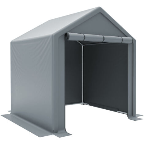 Geräteschuppen 190x170x200 cm Fahrradgarage Garagenzelt Lagerzelt Werkzeugzelt Fahrradschuppen Lagergarage aus PE Plane dunkelgrau
