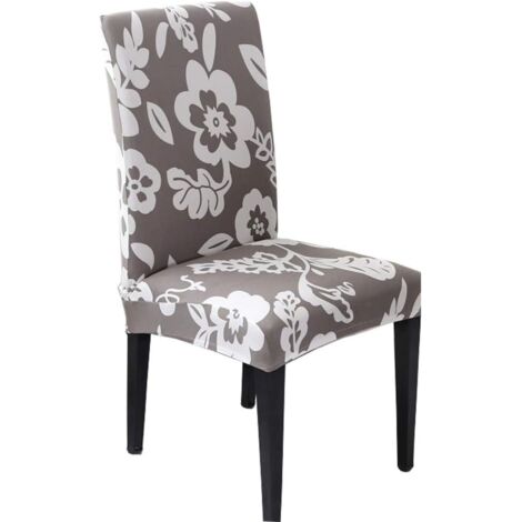 Housse De Chaise Salle À Manger Extensible Pour Un Ajustement Universel Lycra Étirable Durable Pour Banquet Hôtel Décor De Restaurant (Motif De Feuille, 4 Pièces) (1/5)
