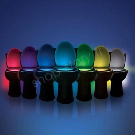 Veilleuse LED pour cuvette WC – 8 couleurs – Détecteur de mouvement et de luminosité – S'allume dans l'obscurité – Shop-Story