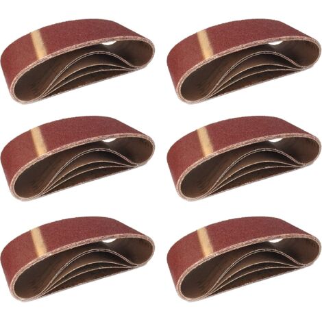 Bandes Abrasives en Tissu │ 5 pièces │ 100 x 610 mm │ Mixpack (1 x grain 40/60/80/120/180 chacun) │ pour ponceuses à bande │ Papier Abrasif │ Ensemble de Bandes Abrasives (1/3)