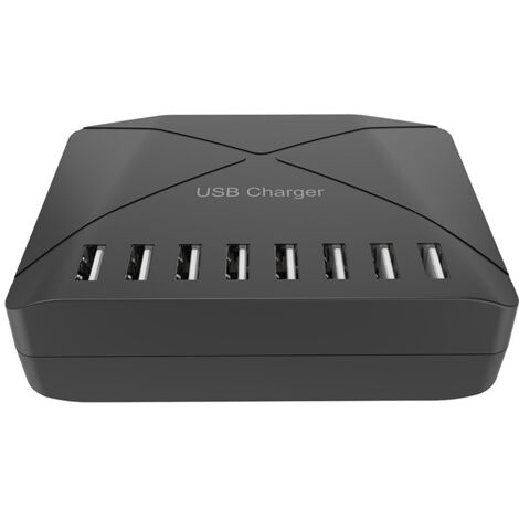 Chargeur USB 40 W, multi-USB à 8 ports, hub de charge avec détection intelligente, station de charge USB multi-ports, pour smartphones, tablettes et autres appareils (1/5)