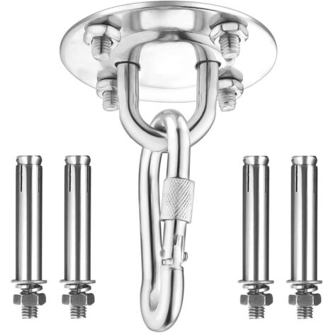 Accessoires pour fauteuil suspendu nsemble de crochets pour hamac, crochets ultra-robustes d'une capacité de 500 kg pour balançoire de porche, chaise, yoga, plusieurs salles de sport en plein air (1/5)